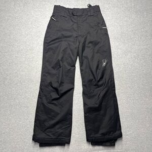 Spyder Kids Insulated Ski Pants Size 10 Black Waterproof Unisex winter snowboard